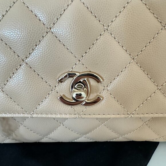 Chanel Beige Flap Bag with Top Handle - Picture 3 of 8
